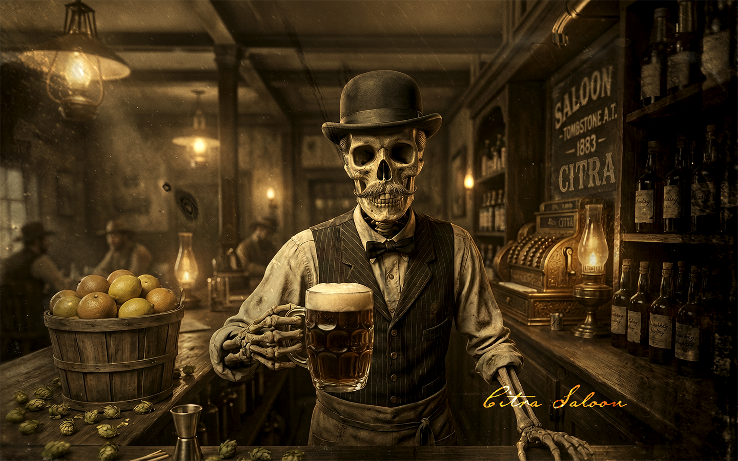 Bone Haus Brewing beer label art — illustrated can label