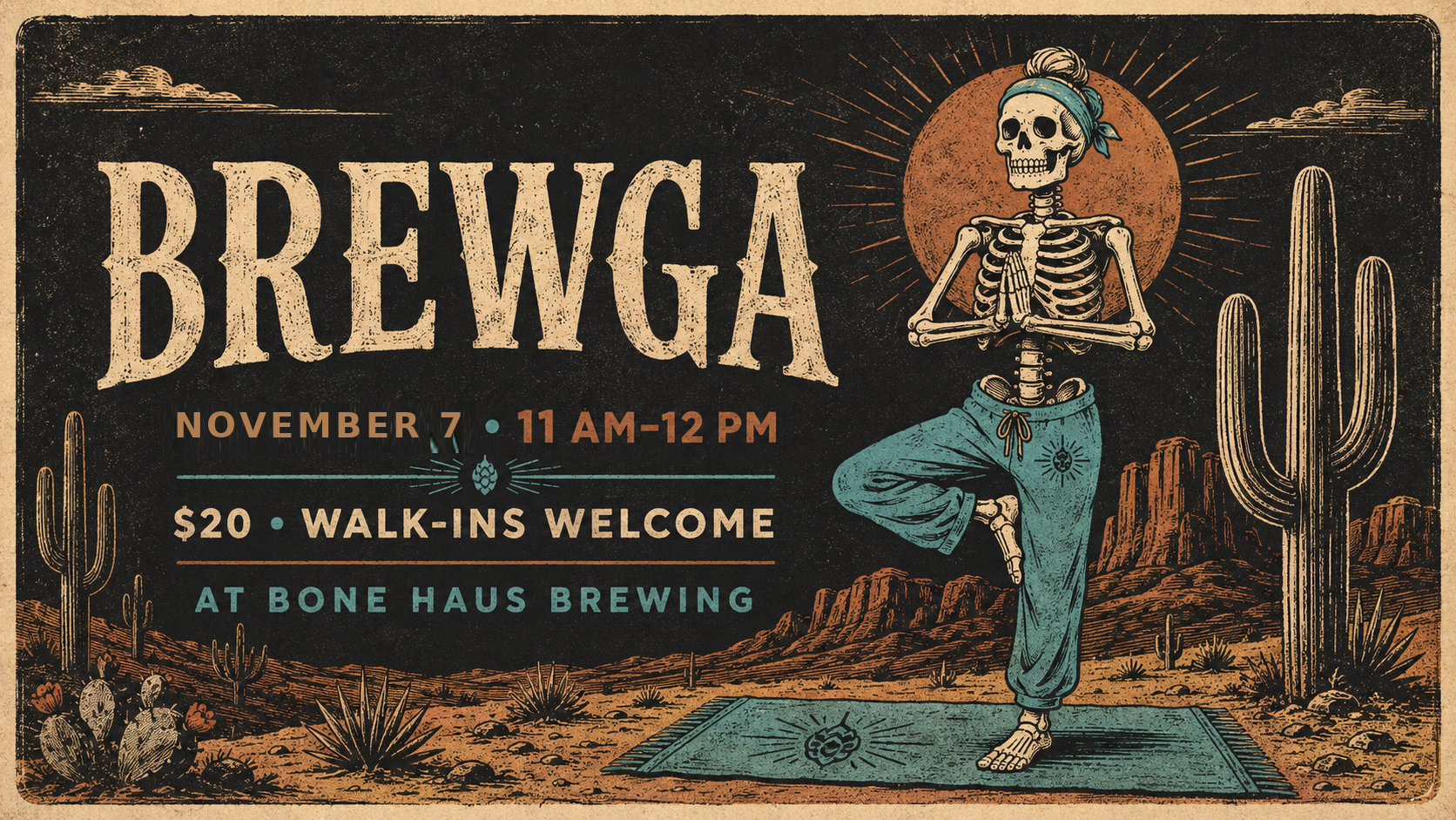 Brewga: Yoga & Beer — November 7, 11 AM–12 PM. $20 includes a pint of your choice.