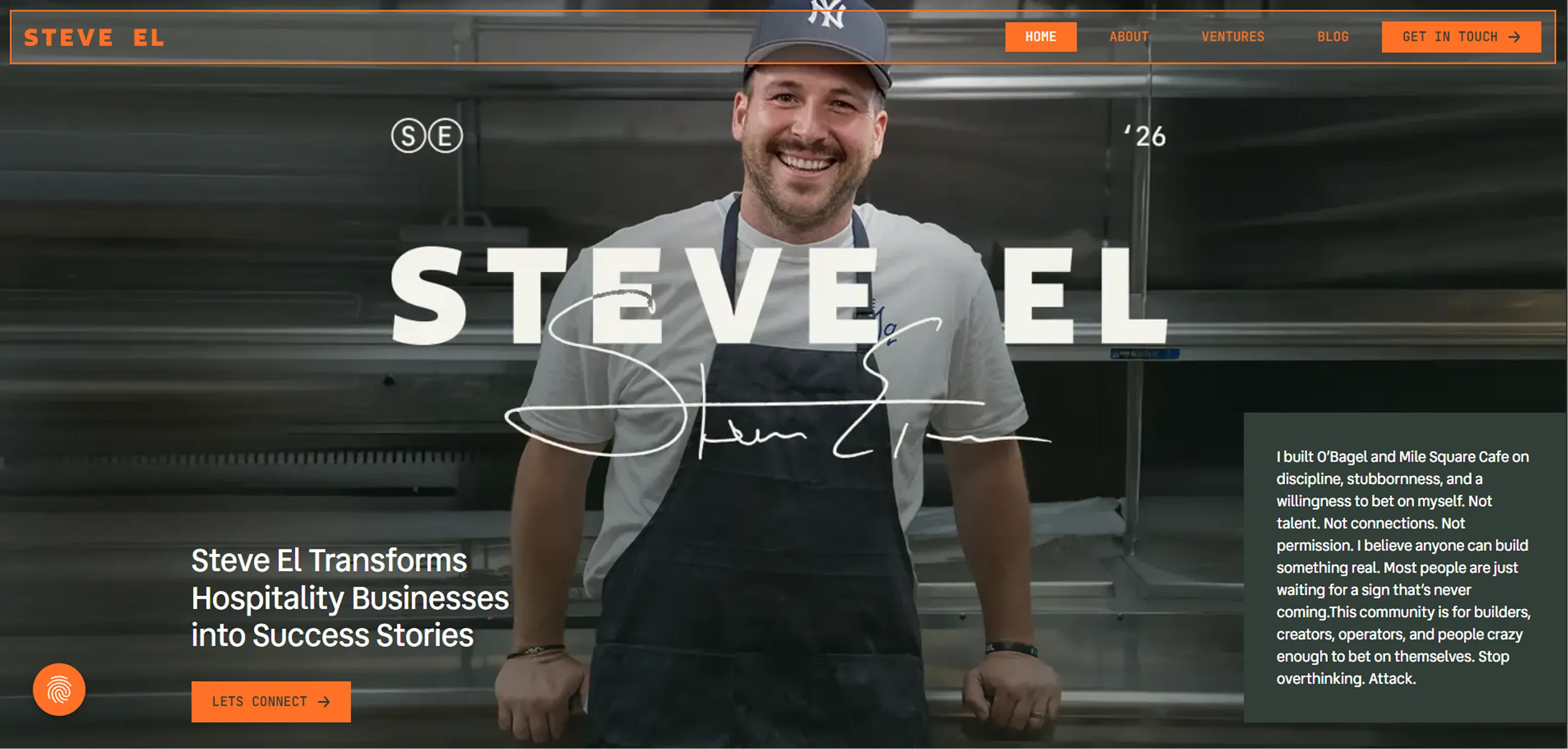Steve El Hero Section