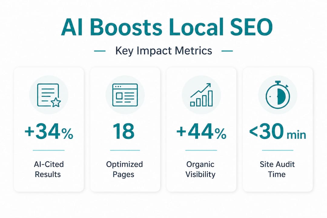 Infographic highlighting AI impact stats for local SEO