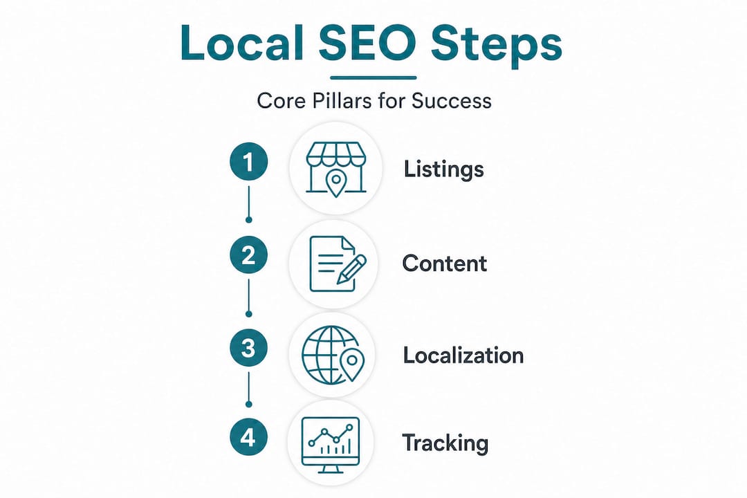 Infographic outlines four steps for local SEO success