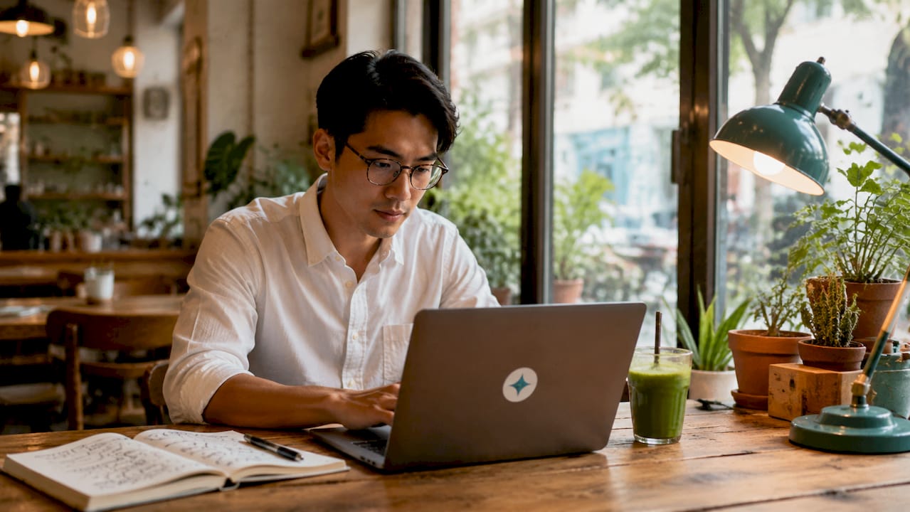 Content writer drafting SEO lead paragraph