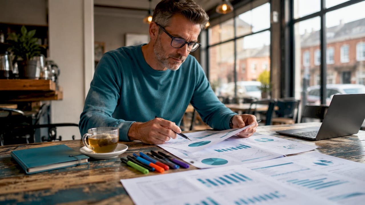 User analyzing SEO pillar page materials