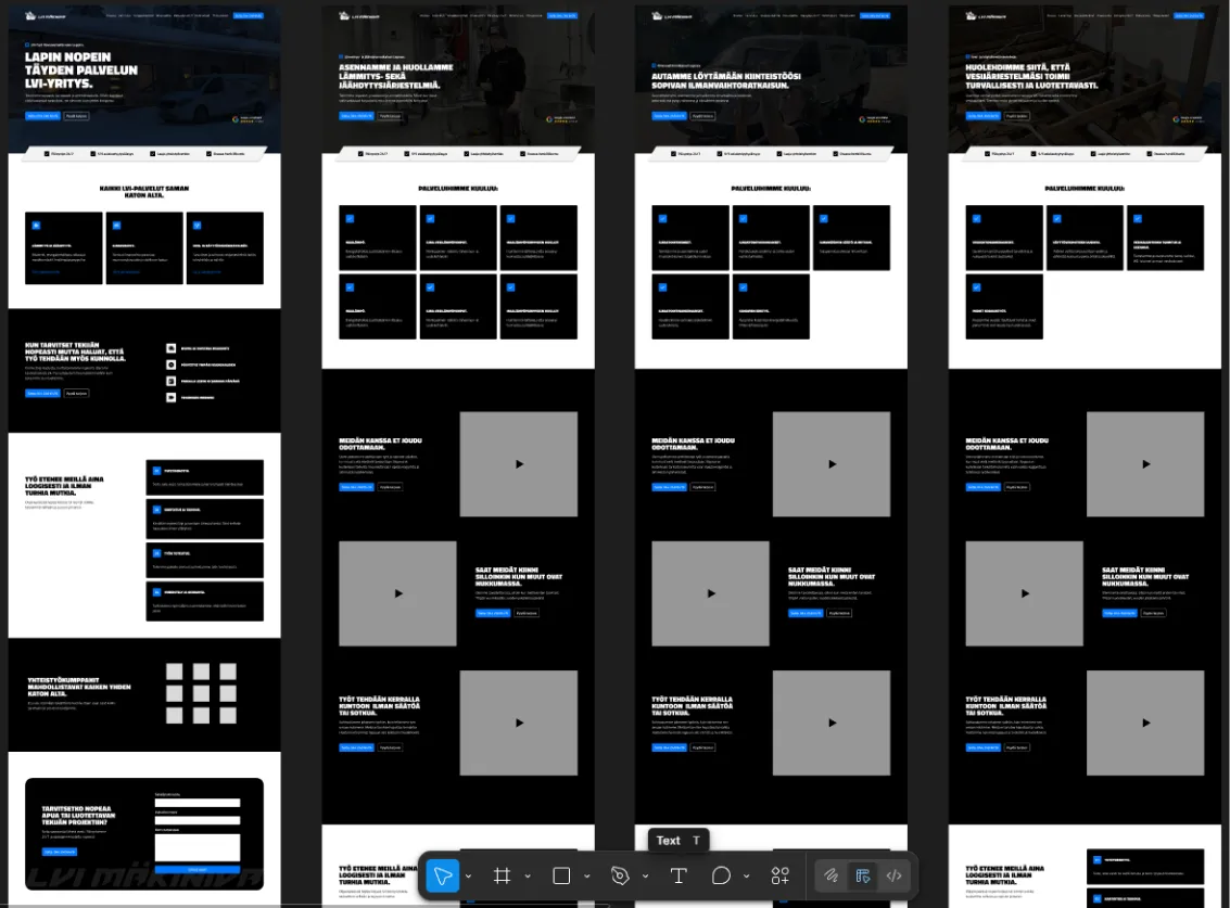 LVI -yrityksen verkkosivut