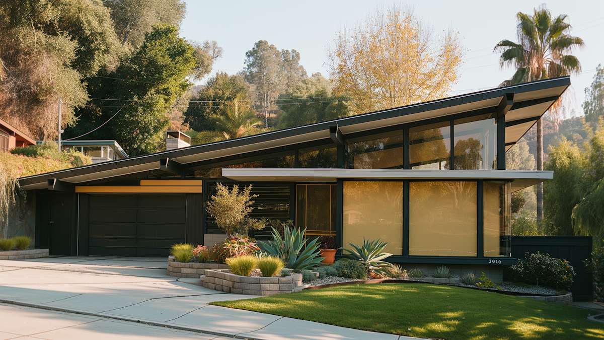 A finished modern building aligned with its project