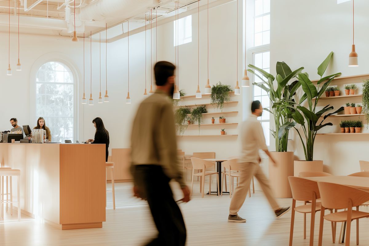 A shoot of room where people doing activities