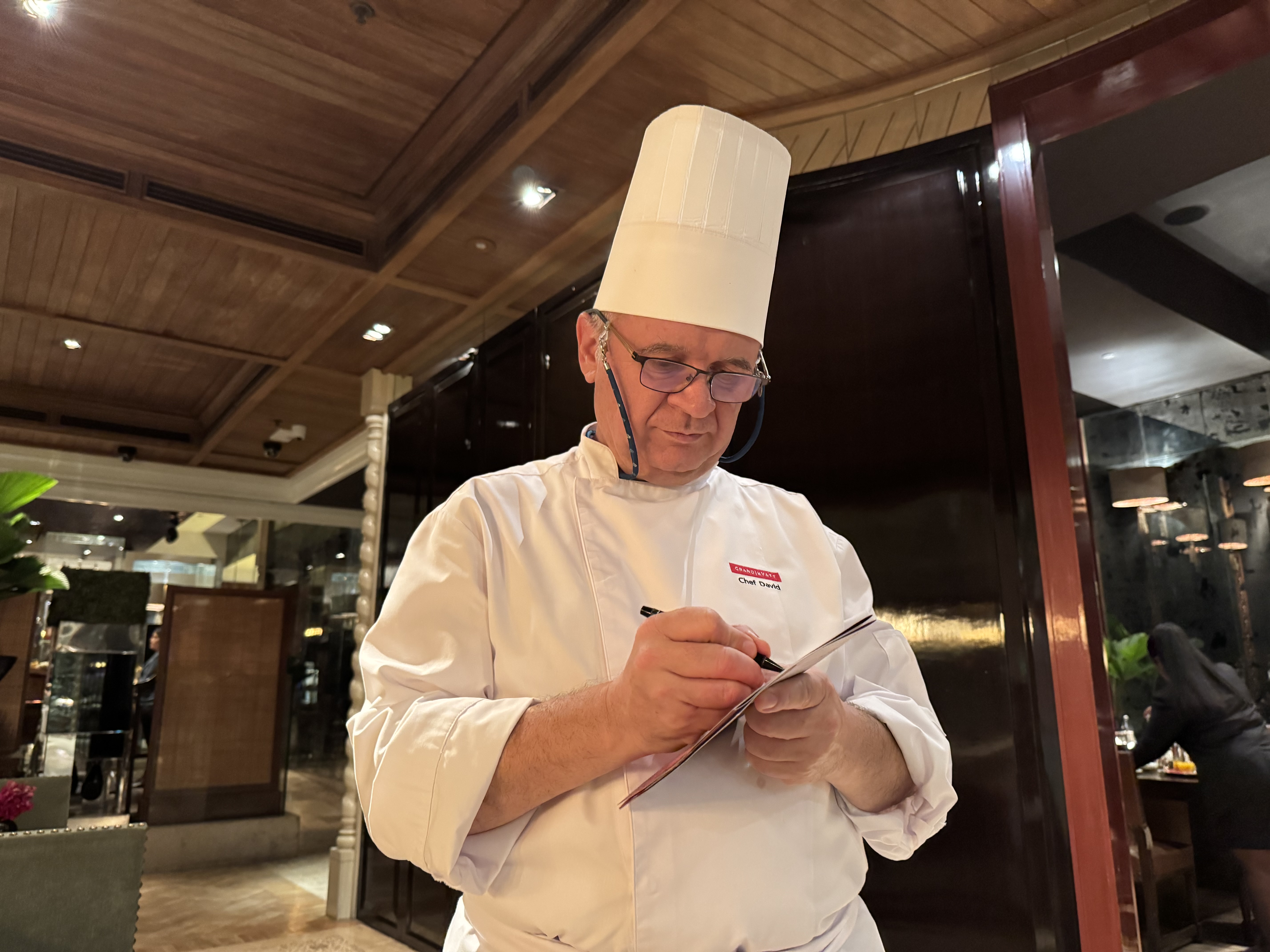 David Wright with Executive Chef David Senna — Grand Hyatt Erawan
