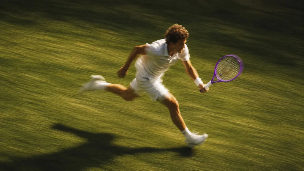 Tennis player on a clay court