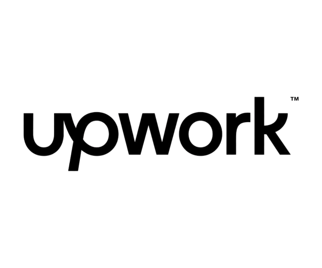 Upwork company logo in black lowercase letters on transparent background.