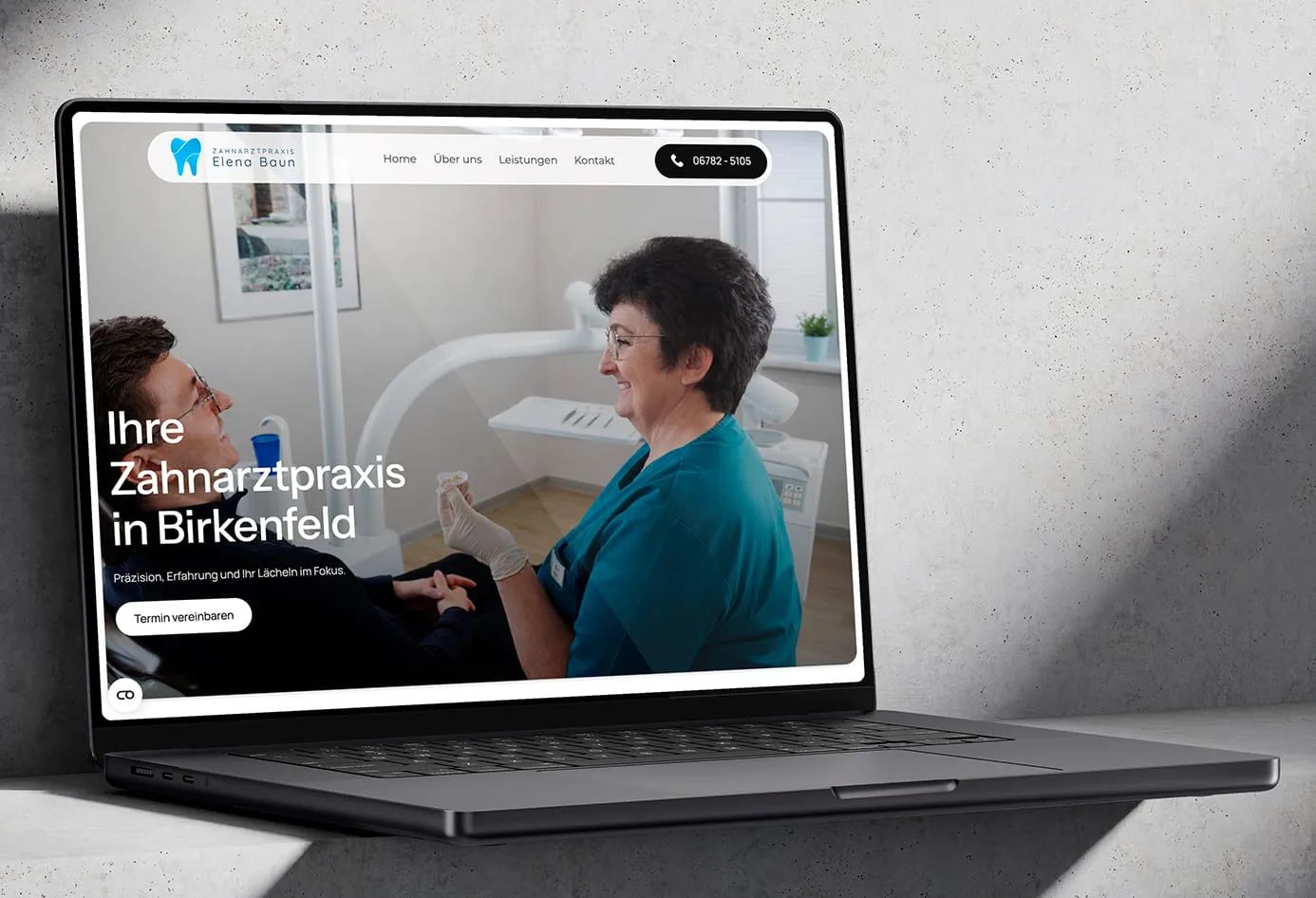 Website Referenz Zahnarztpraxis Elena Baun – Webdesign zum Festpreis von AVAXX Webdesign