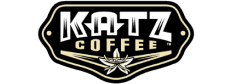 Katz Coffee brand logo with stylized text and a coffee plant illustration.