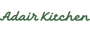 Green script text reading 'Adair Kitchen' on a white background.