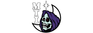 Grim Reaper skull with purple hood in front of a white crescent moon and MTL text.