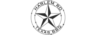 Harlem Rd Texas BBQ logo featuring a large five-point star in the center with text around it.