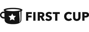 Logo of First Cup Coffee Company with a stylized coffee cup icon and text.