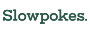 Text logo reading 'Slowpokes' in green with a clean, modern font.