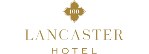 Lancaster Hotel logo with a gold decorative emblem above the name.