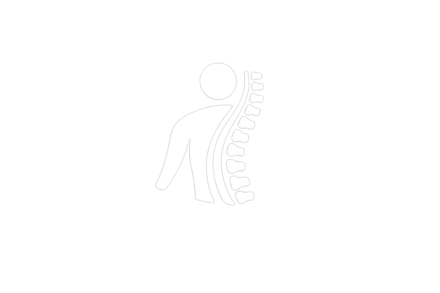 Icon of a person with a curved spine highlighted, symbolizing back or spinal health.
