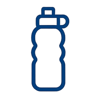 Outline icon of a sports water bottle with a flip-top cap.