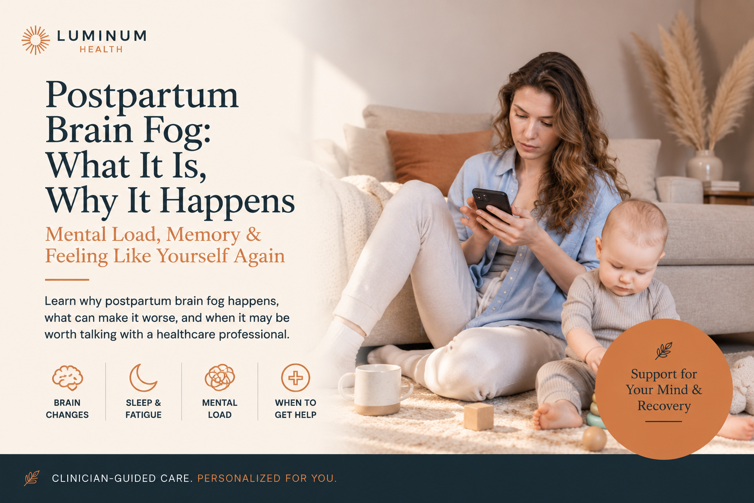Struggling with postpartum brain fog, forgetfulness or concentration after baby? Learn how sleep, mental load, recovery, and health changes may affect thinking.