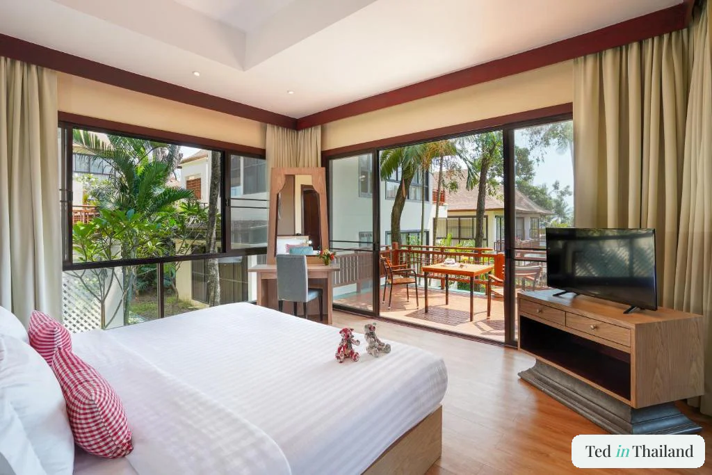 Family room balcony at The Briza Beach Resort, a family-friendly mid-range hotel on Chaweng Beach Koh Samui