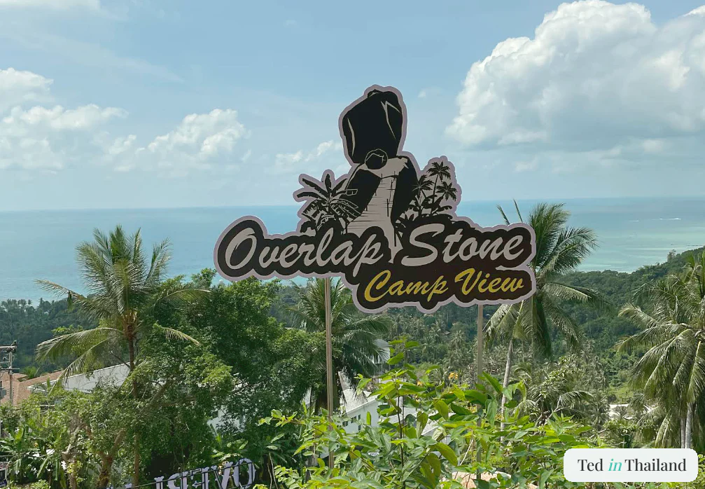 The entrance sign by Overlap Stone
