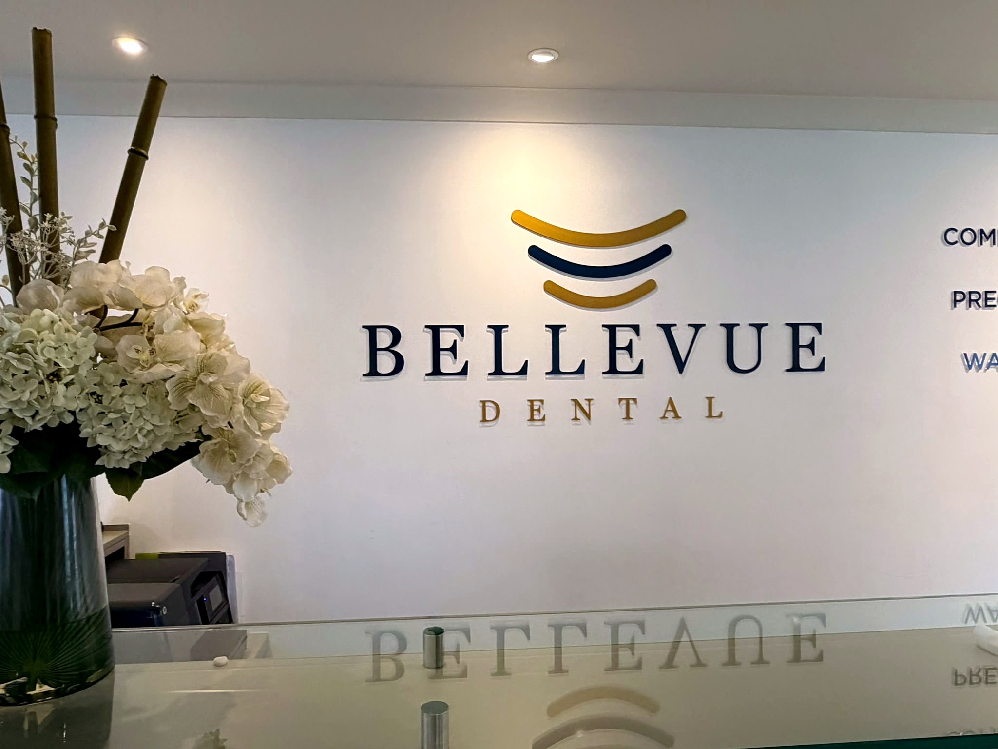 The reception at Bellevue Dental on Jaggard Way, Wandsworth Common