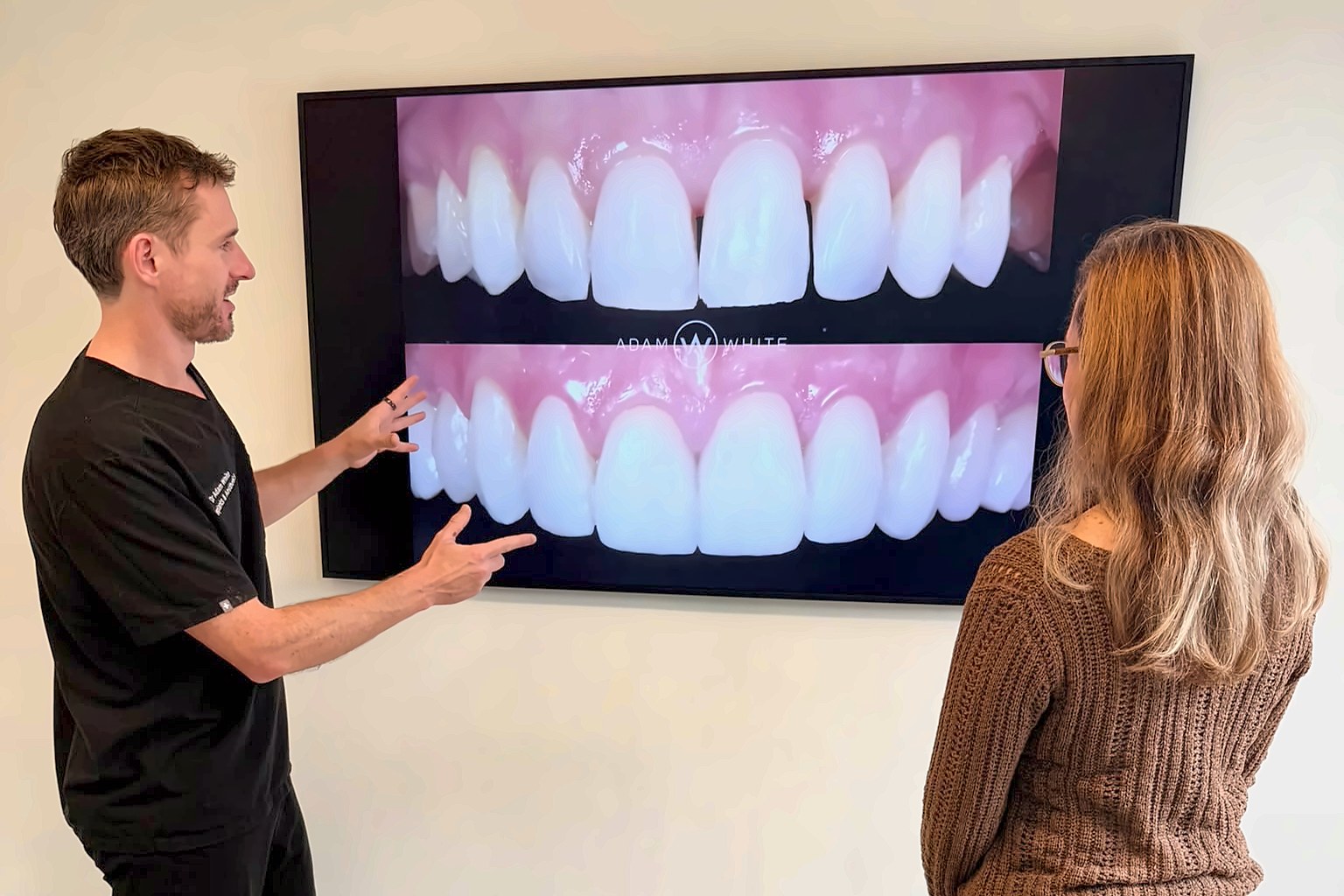 Dr Adam White planning a smile design at Bellevue Dental in Wandsworth Common