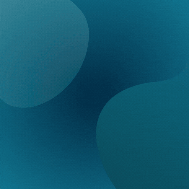 Animation showing a circle that reveals the text 'Hiya! I’m Chrono, your AI coworker' in teal and white colors.