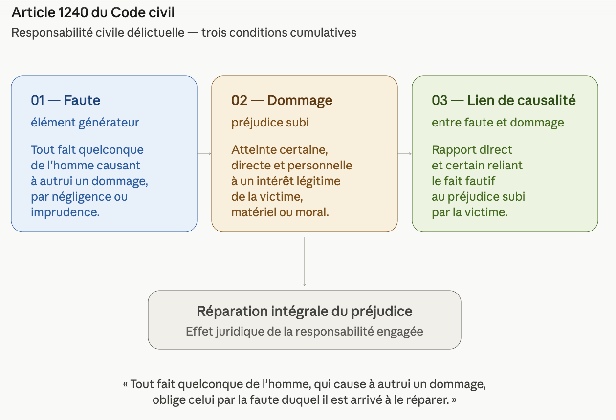 schéma article 1240 code civil