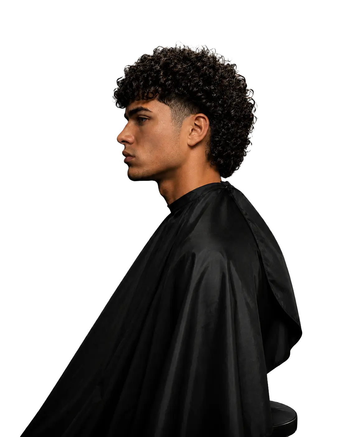 Model with curl and texture haircut at Real Men's Hairdressing Pennant Hills