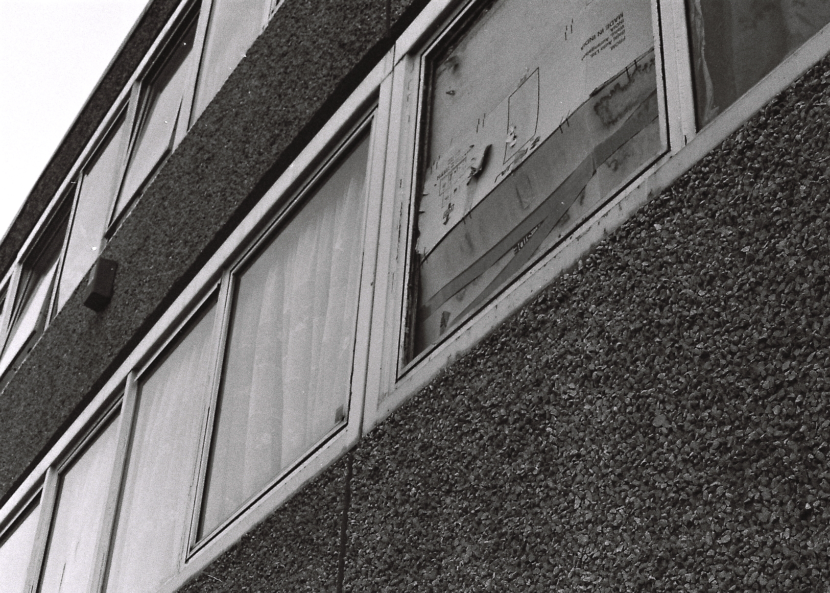 Window at an abandoned council estate
