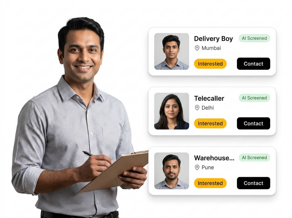 Recruiter shortlisting verified candidates on lokal jobs