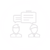 Icon representing understanding customer needs and mechanical equipment working logic.