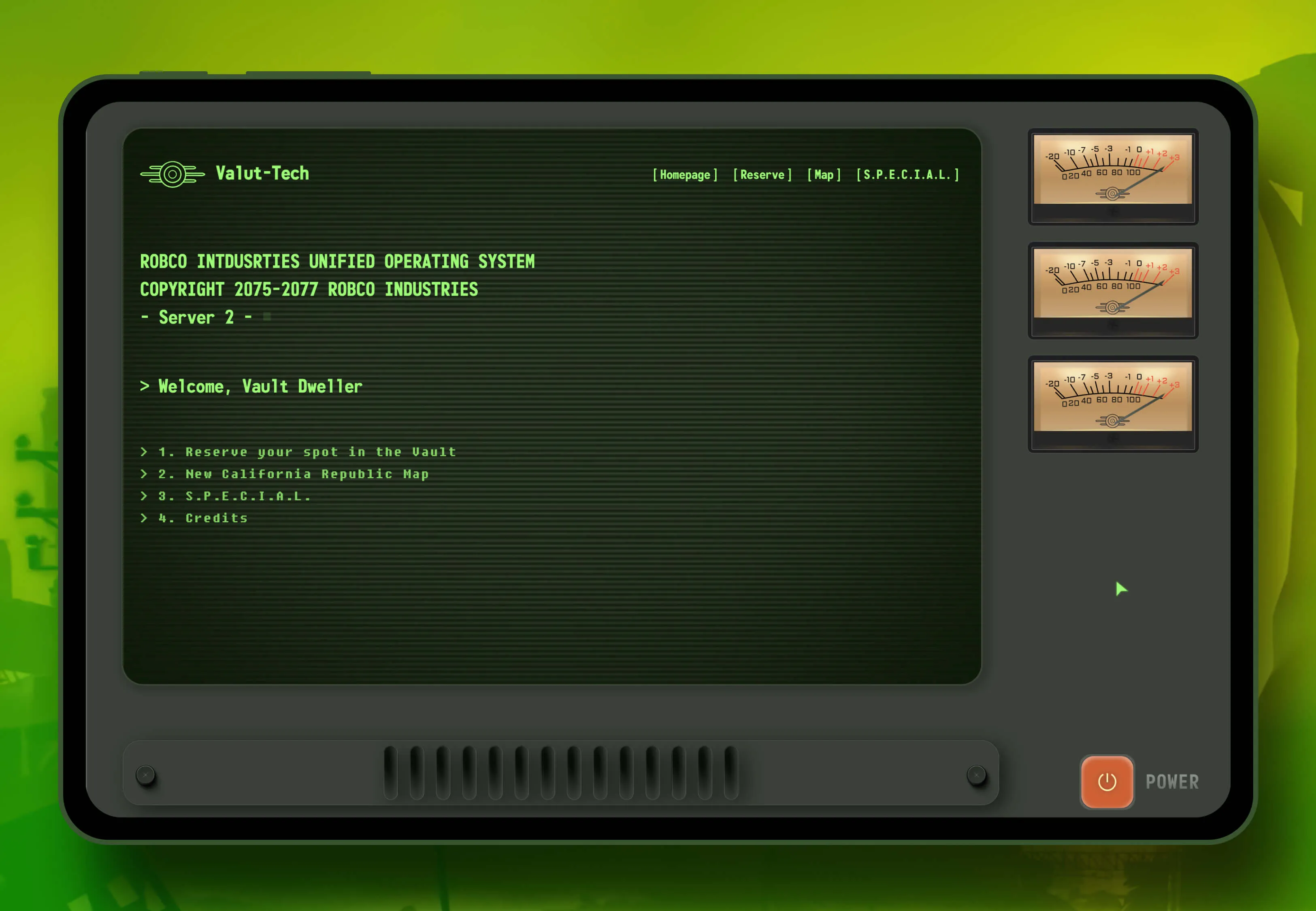 Fallout Terminal Mockup