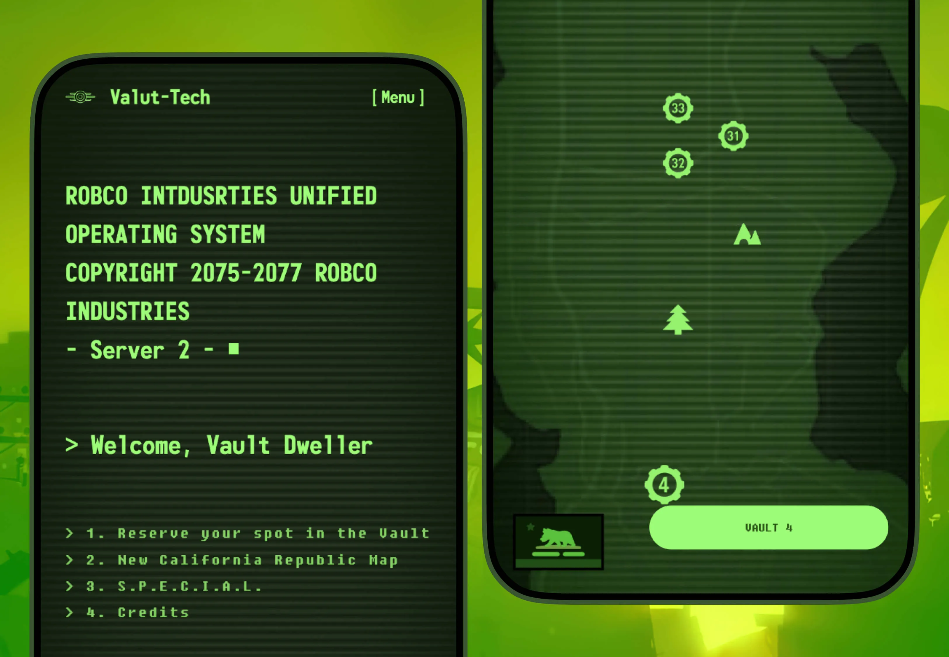 Fallout Terminal Mockup