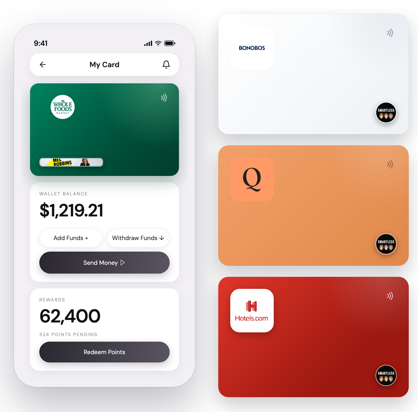 Podovo card shown in the app alongside partner-branded cards