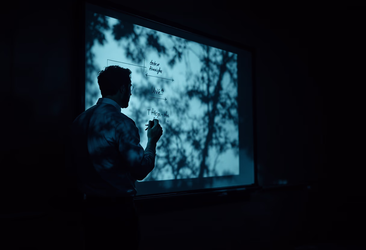 image of teacher using a smartboard (for a edtech)