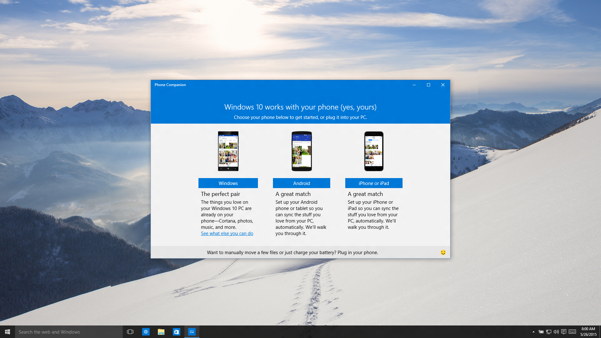 Microsoft Brings Windows 10 to iOS and Android with Phone Companion App