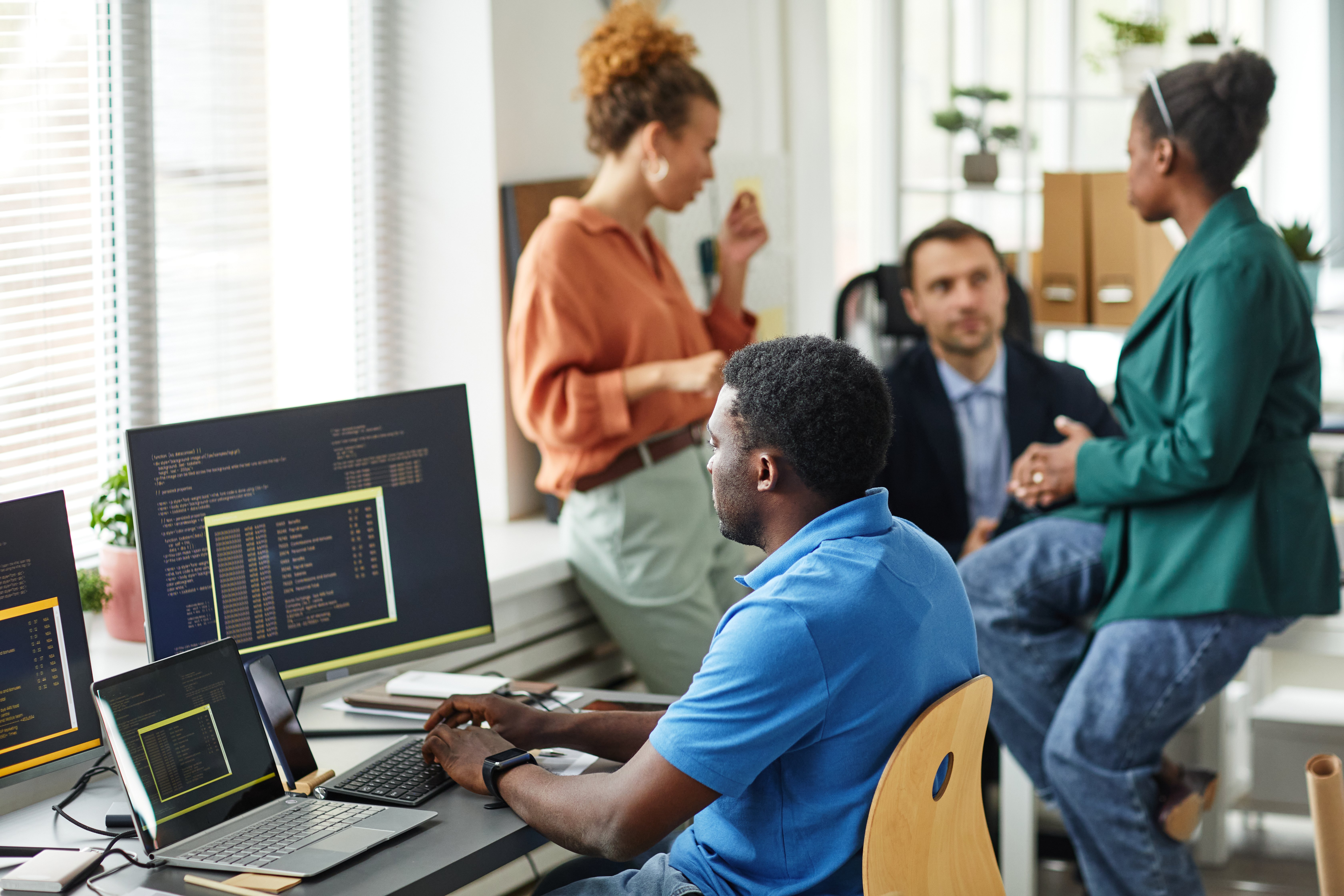 IT operations team creating solutions for a client