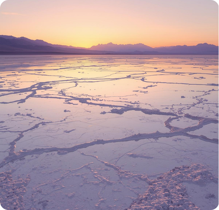 Atacama Salt Flats with wide white salt crust stretching across a flat desert landscape