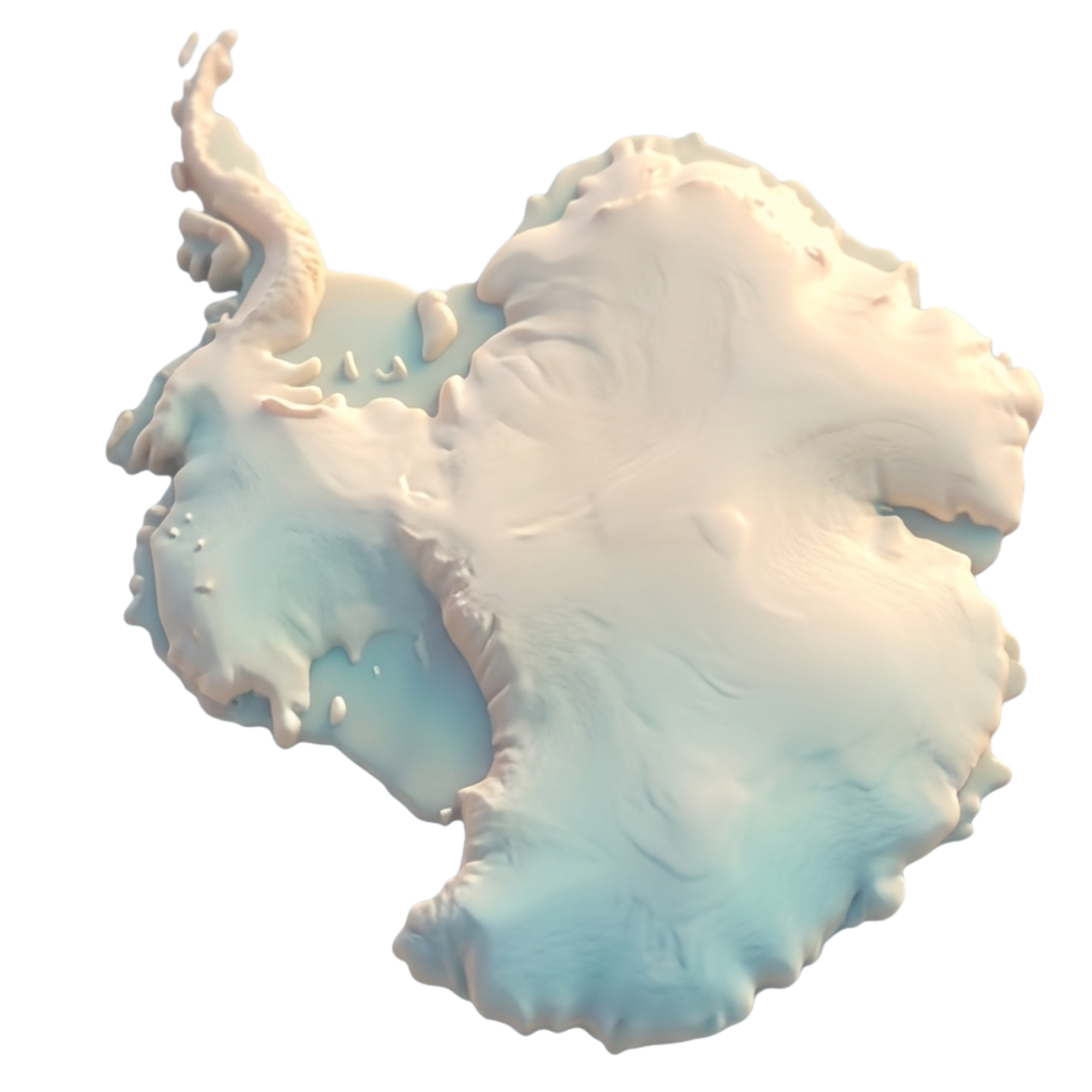 Realistic image of the continent of Antarctica