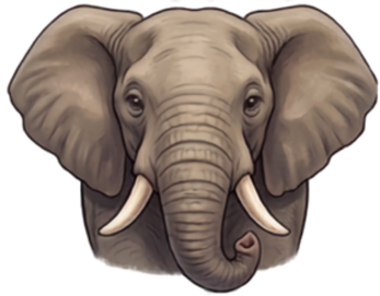African Elephant cartoon head shot
