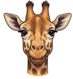 African Giraffe cartoon head shot
