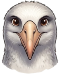 Antarctica albatross cartoon head shot