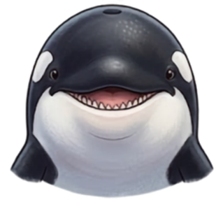 Antarctica Orca cartoon head shot