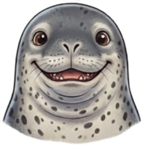 Antarctica Leopard Seal cartoon head shot