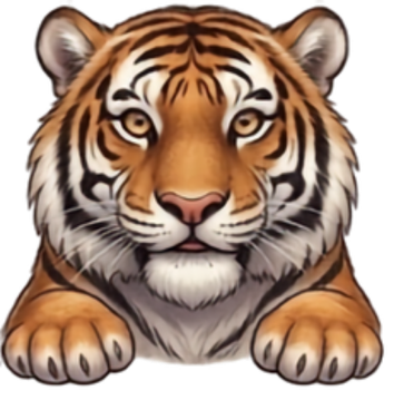 Asia Tiger cartoon head shot