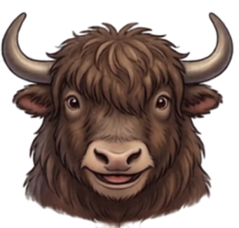 Asia Yak cartoon head shot