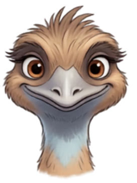 Australia Emu cartoon head shot
